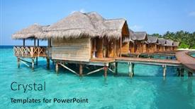  Presentation with animals winter - Beautiful theme featuring small-island-in-the-maldives backdrop and a teal colored foreground