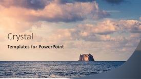  Presentation with island - Slide set consisting of small-island-with-a-lighthouse background and a lemonade colored foreground