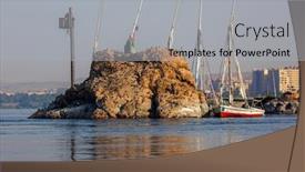  Presentation with nile river - Cool new slides with small-island-with-birds backdrop and a light gray colored foreground