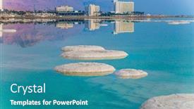  Presentation with medical tourism - Beautiful PPT theme featuring small-islets-of-salt backdrop and a teal colored foreground