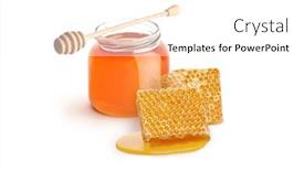  Presentation with honeycomb - Theme with small-jar-of-honey background and a white colored foreground
