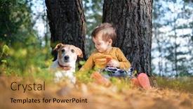  Presentation with yellow - Amazing presentation theme having small-kid-in-yellow-sweater backdrop and a yellow colored foreground