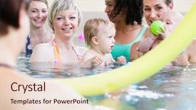  Presentation with kids health - Colorful presentation theme enhanced with small kids and their happy backdrop and a lemonade colored foreground