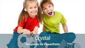  Presentation with kids soccer - PPT layouts featuring small kids with soccer ball background and a ocean colored foreground
