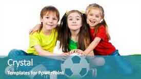  Presentation with kids soccer - Cool new presentation with small kids with soccer ball backdrop and a teal colored foreground