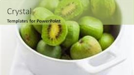  Presentation with bowl - Amazing PPT theme having small-kiwis-in-the-bowl backdrop and a  colored foreground