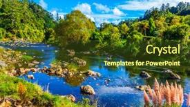  Presentation with magic sunset rays - PPT layouts enhanced with small lake and reed background and a tawny brown colored foreground