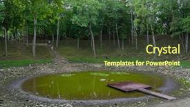  Presentation with meteor hit - Colorful PPT layouts enhanced with small lake in meteor crater backdrop and a  colored foreground