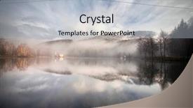  Presentation with foggy - Presentation featuring small lake in transylvanian mountains background and a  colored foreground