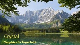  Presentation with mountain lake - Presentation theme featuring small-lake-of-fusine-lago background and a tawny brown colored foreground