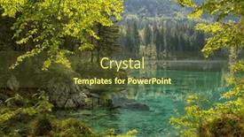  Presentation with mountain lake - PPT theme consisting of small-lake-of-fusine-lago background and a tawny brown colored foreground