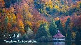  Presentation with magic - Presentation theme with small-lake-of-mogasa background and a ocean colored foreground