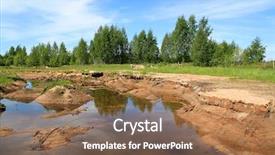  Presentation with lake - Cool new presentation theme with small lake on old sandy quarry backdrop and a violet colored foreground