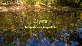  Presentation with fall leaves border autumn - Audience pleasing slide deck consisting of small lake with autumn leaves backdrop and a tawny brown colored foreground