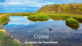  Presentation with water - Presentation design enhanced with small-lake-with-thermal-water background and a ocean colored foreground