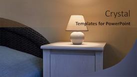  Presentation with abstract glowing teal shapes - PPT layouts having small-lamp-glowing-in-bedroom background and a coral colored foreground