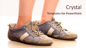  Presentation with female - Colorful PPT theme enhanced with small large - closeup of female legs trying backdrop and a  colored foreground