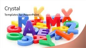  Presentation with dropping letters - Presentation with small letters isolated on white background and a white colored foreground