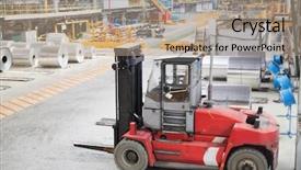  Presentation with lift truck - Presentation design consisting of small lift truck for loading background and a coral colored foreground