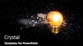  Presentation with black light - PPT theme featuring small-light-bulb-exploding-against background and a black colored foreground