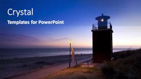  Presentation with lighthouse - Presentation with small-lighthouse-of-the-island background and a cobalt blue colored foreground