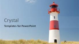  Presentation with lighthouse - Colorful slide set enhanced with small-lighthouse backdrop and a light blue colored foreground