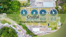  Presentation with sewage - Beautiful slide deck featuring small local sewage treatment backdrop and a yellow colored foreground