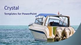 Presentation with anchor - Audience pleasing presentation consisting of small luxury boat backdrop and a sky blue colored foreground