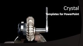  Presentation with mechanical pump - PPT layouts with small-mechanical-pump background and a black colored foreground
