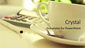  Presentation with atmosphere - PPT theme with small medium enterprise - detail of a desk background and a yellow colored foreground