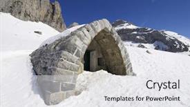  Presentation with refuge - Beautiful slide deck featuring small mountain refuge backdrop and a  colored foreground