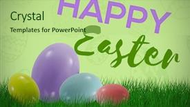  Presentation with green color maths - Presentation theme consisting of small multi colored easter eggs background and a mint green colored foreground