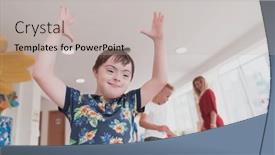  Presentation with school children - Presentation theme having small-nursery-school-children background and a light gray colored foreground