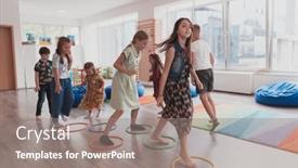  Presentation with school children - Theme having small-nursery-school-children background and a gray colored foreground