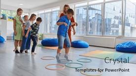  Presentation with nursery - Slides consisting of small-nursery-school-children background and a light blue colored foreground