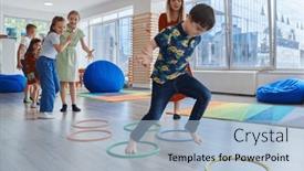  Presentation with nursery - PPT layouts enhanced with small-nursery-school-children background and a light blue colored foreground