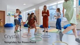  Presentation with nursery - PPT layouts consisting of small-nursery-school-children background and a light gray colored foreground