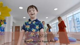  Presentation with nursery - Theme with small-nursery-school-children background and a coral colored foreground