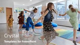  Presentation with nursery - Slides having small-nursery-school-children background and a gray colored foreground