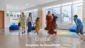  Presentation with nursery - Presentation enhanced with small-nursery-school-children background and a gray colored foreground