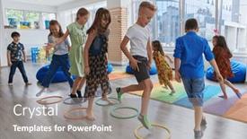  Presentation with nursery - Slide deck featuring small-nursery-school-children background and a gray colored foreground