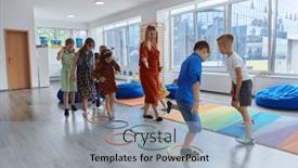  Presentation with nursery - PPT layouts having small-nursery-school-children background and a light blue colored foreground