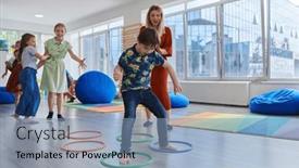  Presentation with nursery - Slides having small-nursery-school-children background and a light blue colored foreground