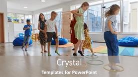  Presentation with nursery - PPT theme having small-nursery-school-children background and a gray colored foreground