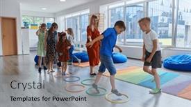  Presentation with nursery - Presentation having small-nursery-school-children background and a light gray colored foreground