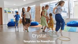  Presentation with nursery - PPT layouts with small-nursery-school-children background and a gray colored foreground