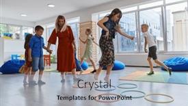  Presentation with nursery - Slide deck with small-nursery-school-children background and a light blue colored foreground