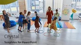  Presentation with nursery - Slides consisting of small-nursery-school-children background and a light gray colored foreground