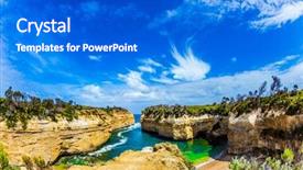  Presentation with water ocean - Slide deck consisting of small ocean fjord with clear background and a cobalt blue colored foreground