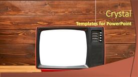  Presentation with blank - Amazing PPT layouts having small-old-analogue-tv-set backdrop and a tawny brown colored foreground